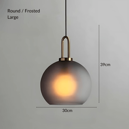 Suspension Crest, Verre Transparent ou Givré, Laiton