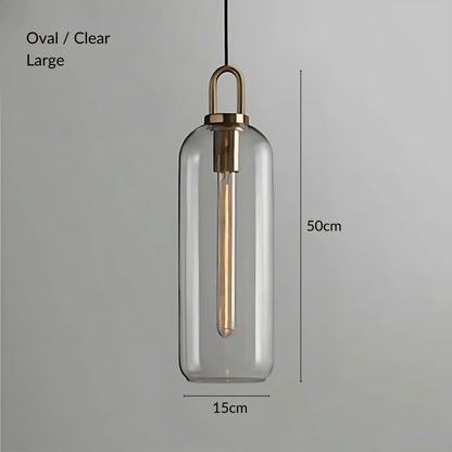 Suspension Crest, Verre Transparent ou Givré, Laiton