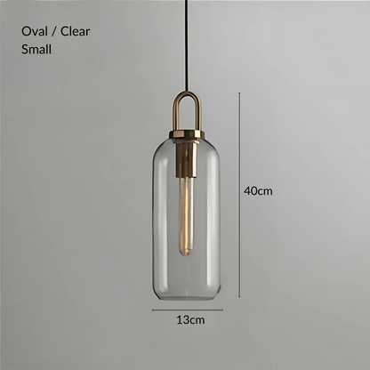 Suspension Crest, Verre Transparent ou Givré, Laiton