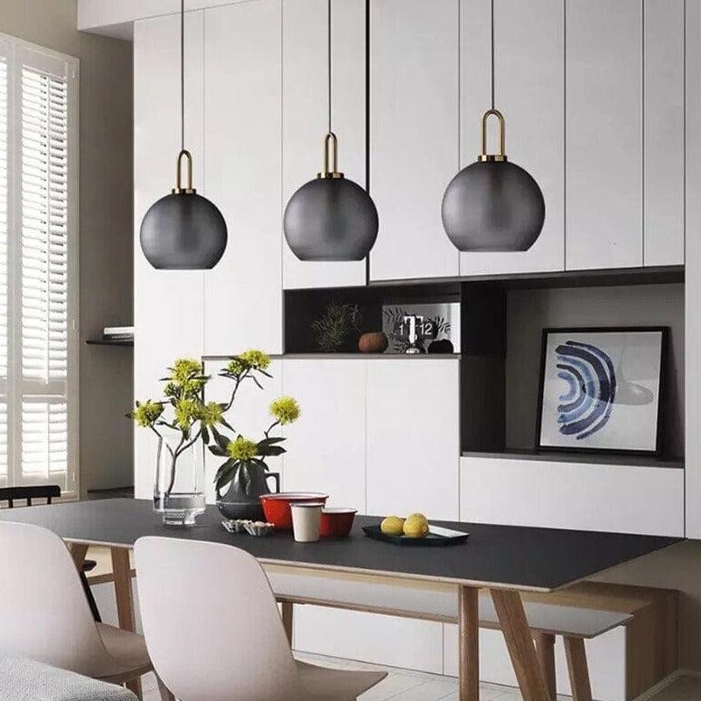 Suspension Crest, Verre Transparent ou Givré, Laiton