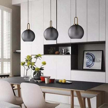 Suspension Crest, Verre Transparent ou Givré, Laiton