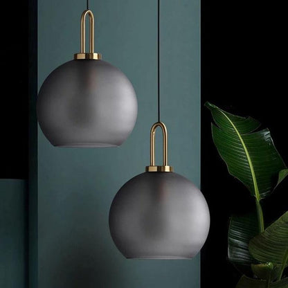 Suspension Crest, Verre Transparent ou Givré, Laiton