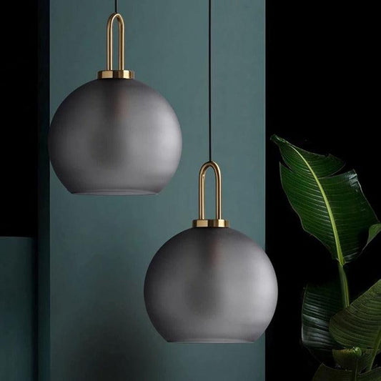 Suspension Crest, Verre Transparent ou Givré, Laiton