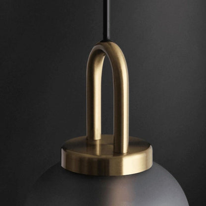 Suspension Crest, Verre Transparent ou Givré, Laiton