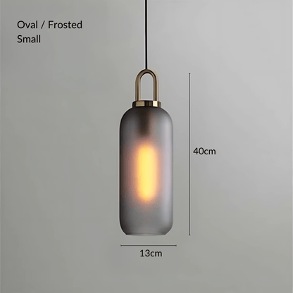 Suspension Crest, Verre Transparent ou Givré, Laiton