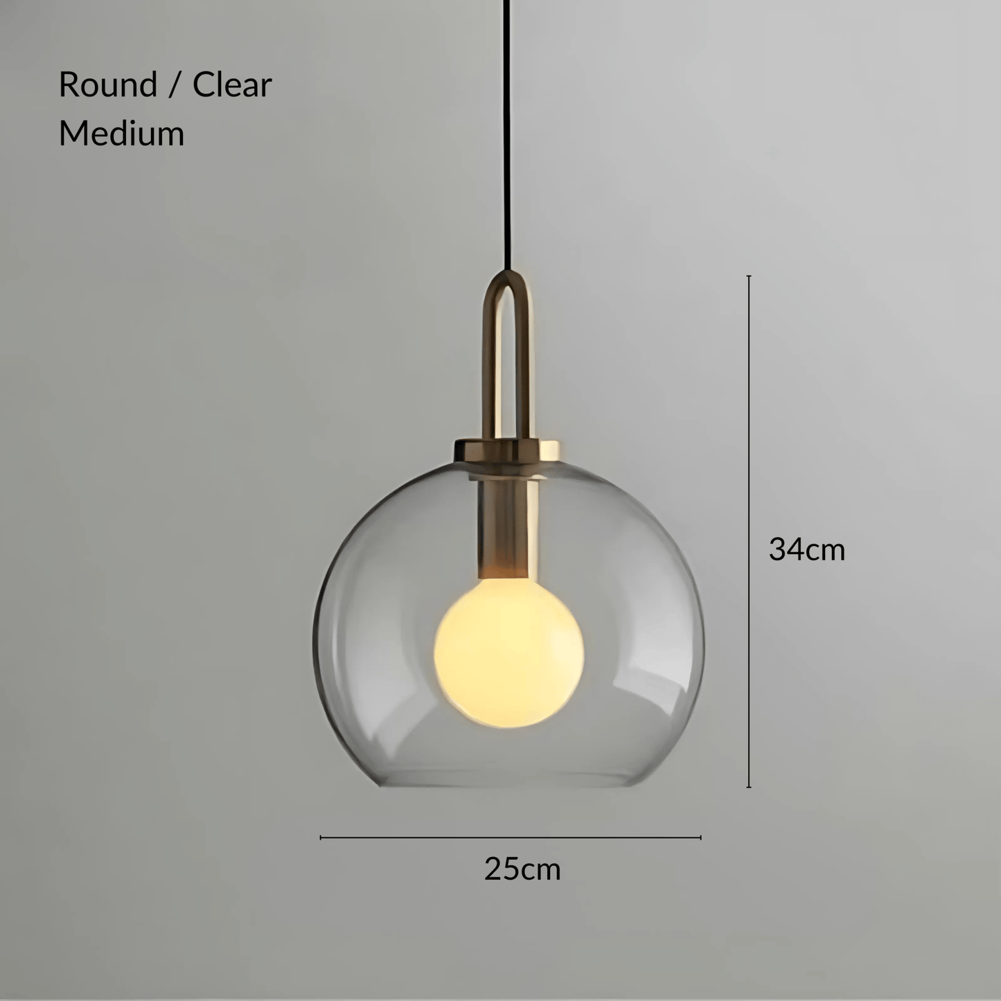Suspension Crest, Verre Transparent ou Givré, Laiton