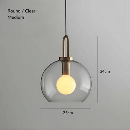 Suspension Crest, Verre Transparent ou Givré, Laiton