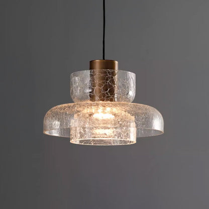 Suspension LED en Verre Craquelé CRISPIN