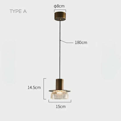 Suspension LED en Verre Craquelé CRISPIN