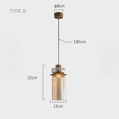 Suspension LED en Verre Craquelé CRISPIN