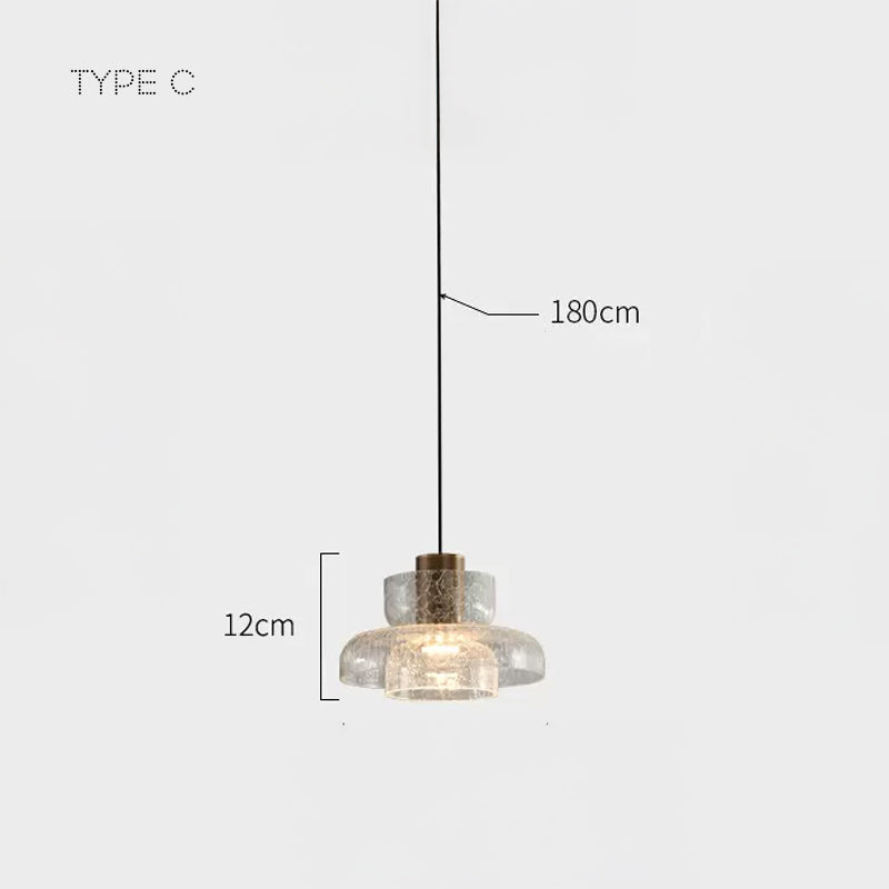 Suspension LED en Verre Craquelé CRISPIN
