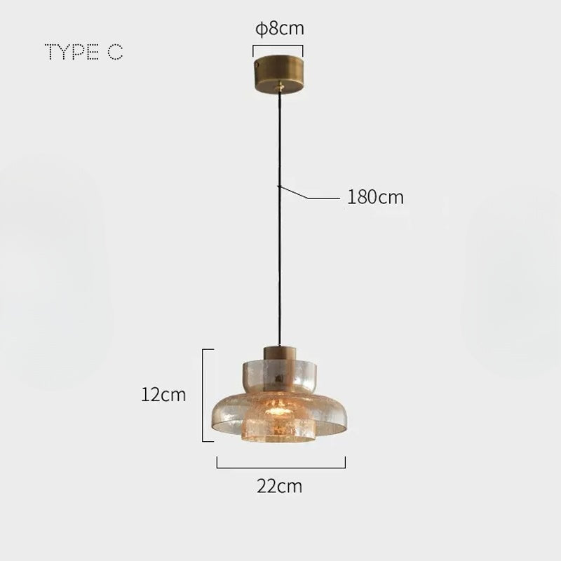 Suspension LED en Verre Craquelé CRISPIN