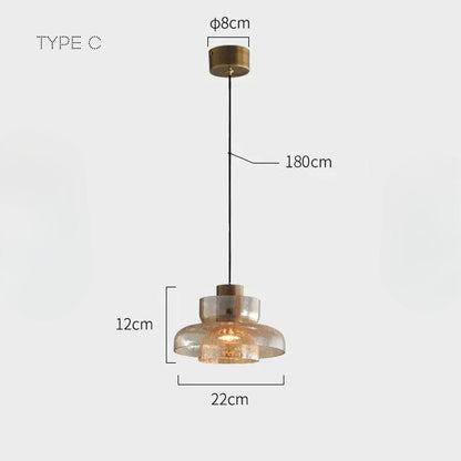 Suspension LED en Verre Craquelé CRISPIN