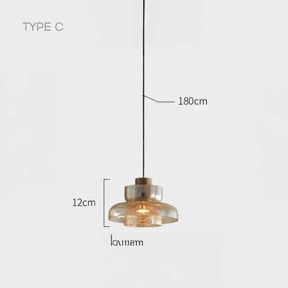 Suspension LED en Verre Craquelé CRISPIN