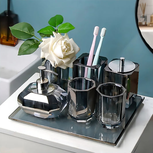 Collection d'Accessoires de Salle de Bain en Cristal – Une Touche de Luxe au Quotidien
