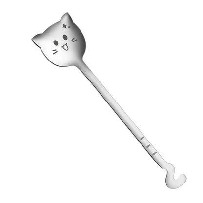 Cuillères à café chat kawaii en acier inoxydable – Lot original et mignon