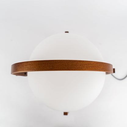Lampe Nomade en Verre et Bois, Style Lanterne