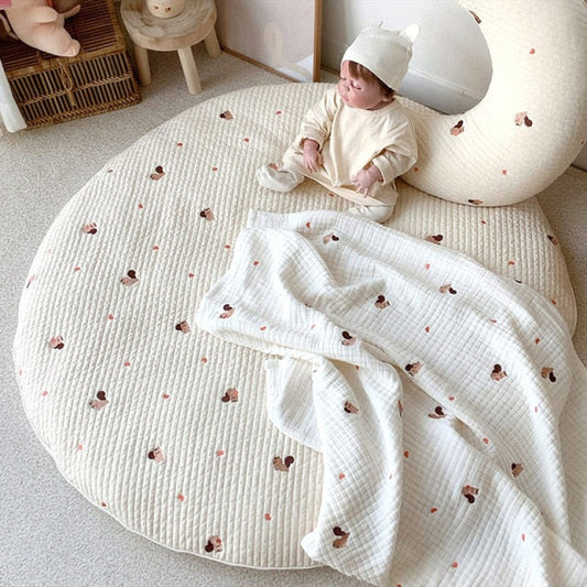 Tapis d’Éveil Bébé avec Motif Ours – Confort et Sécurité pour les Premiers Mouvements