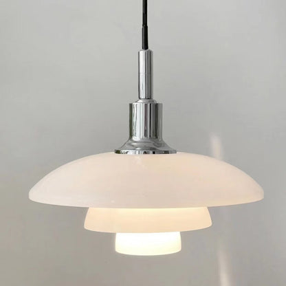 Suspension Danoise en Verre Opalin – Style Scandinave