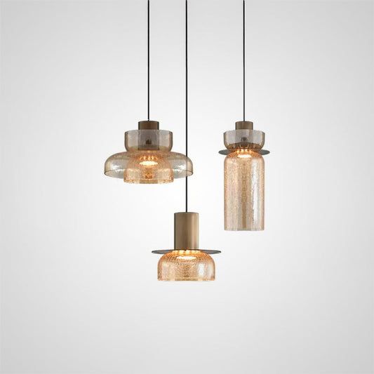 Suspension LED en Verre Craquelé CRISPIN