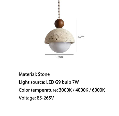 Petite Suspension en Pierre | Lustre Design Moderne en Forme de Bouton de Fleur pour Chambre, Style Crème
