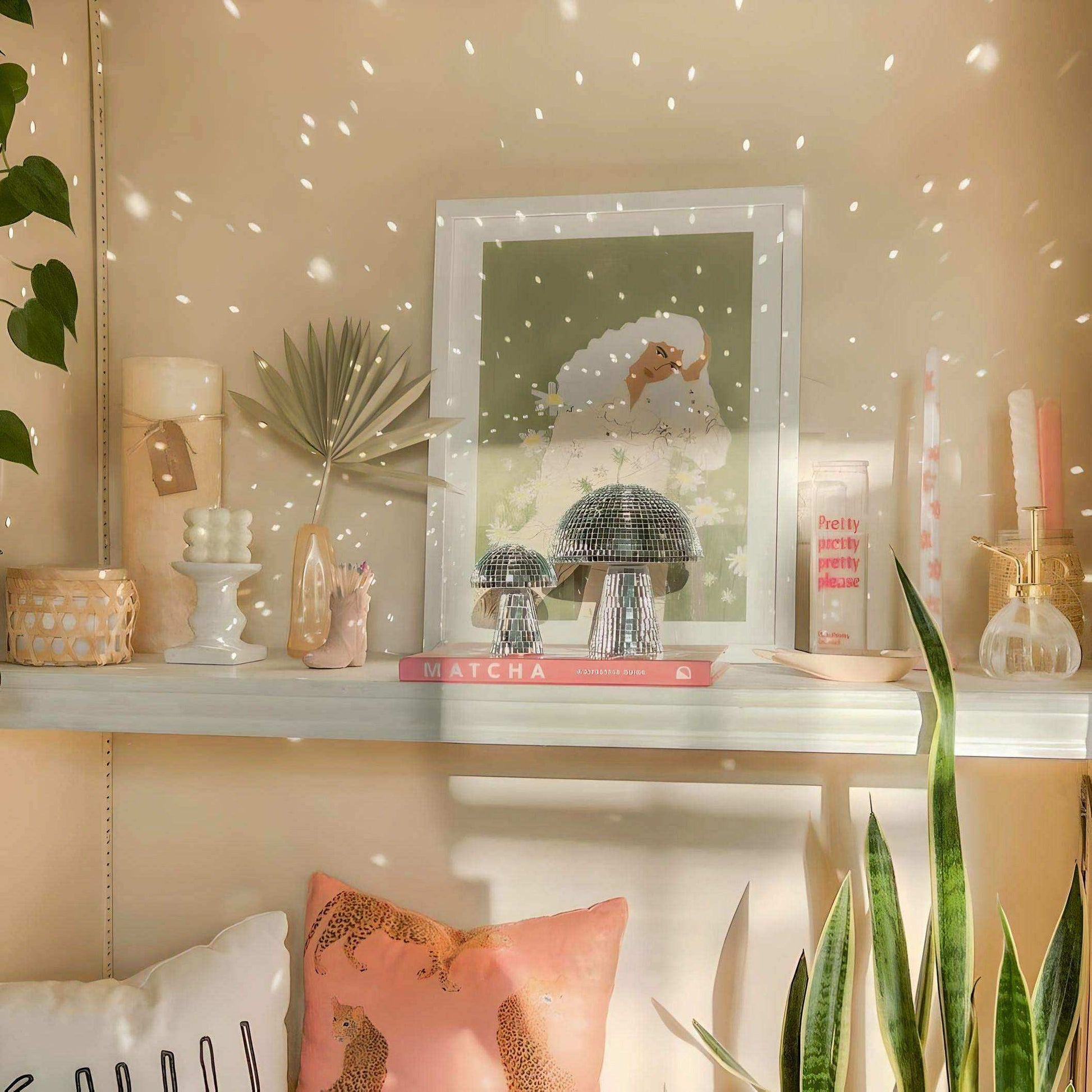 Champignon Disco Miroir – Déco Rétro Funky Taille au Choix