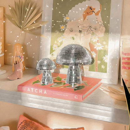 Champignon Disco Miroir – Déco Rétro Funky Taille au Choix