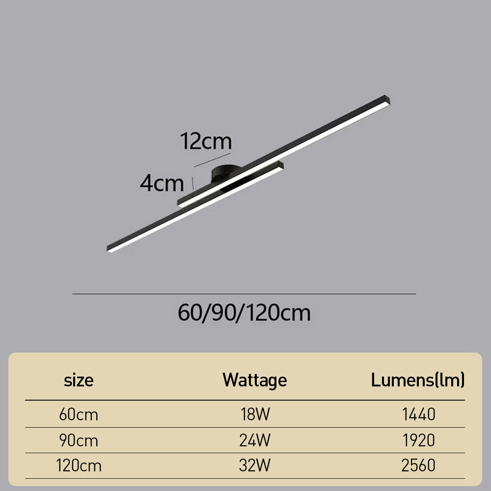 Plafonnier LED Moderne Aluminium Barre Semi-Encastré