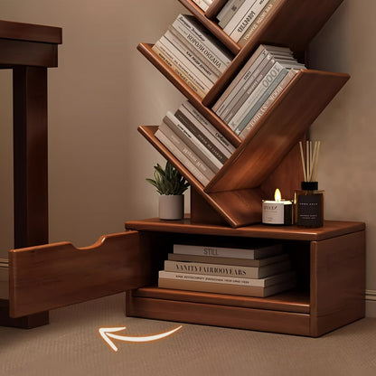 Étagère ArboVerte - Bibliothèque Verticale en Bois avec Étagères Inclinées, Design Autoportant