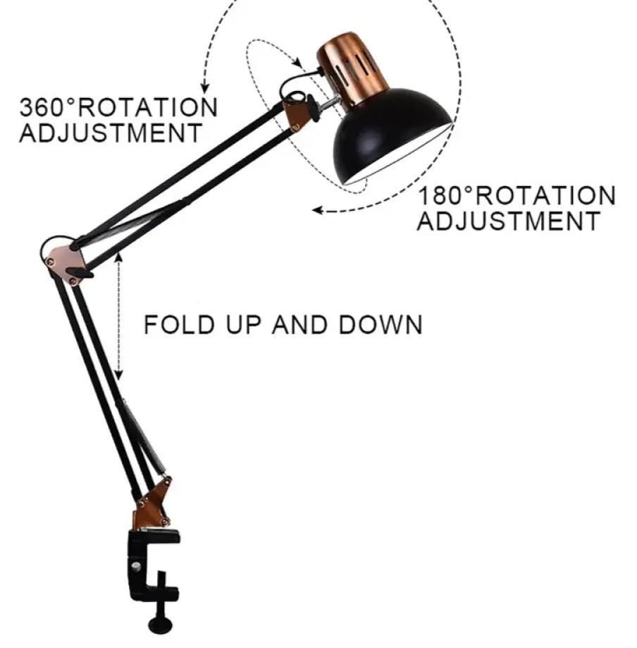 ED Studio - Lampe de Bureau Vintage Portable avec Pince