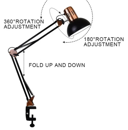 ED Studio - Lampe de Bureau Vintage Portable avec Pince
