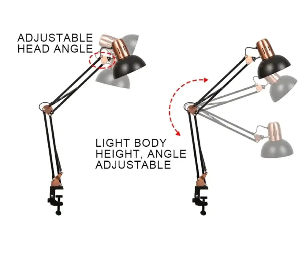 ED Studio - Lampe de Bureau Vintage Portable avec Pince