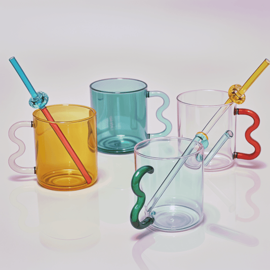 Verre Coloré Artisan – Anse Fantaisie en Relief