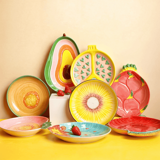 Assiettes Fruits en Céramique – Vaisselle Colorée
