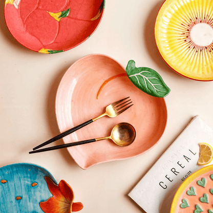 Assiettes Fruits en Céramique – Vaisselle Colorée
