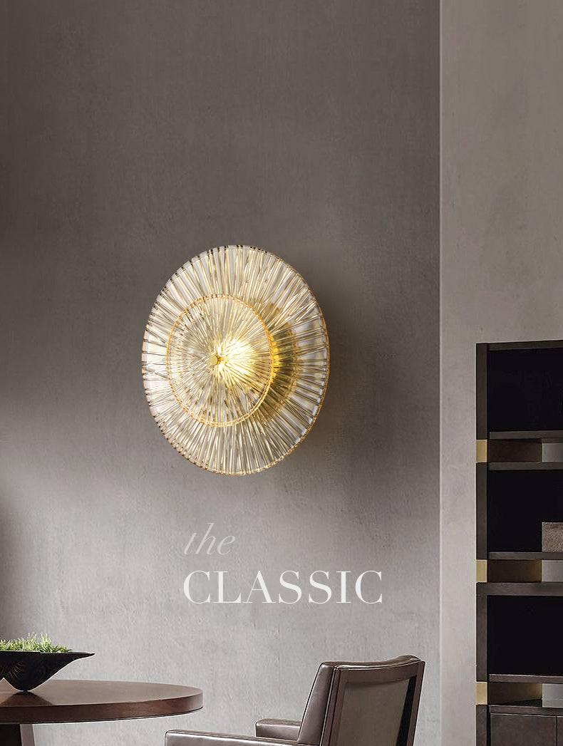 Applique Murale Cristal Doré – Style Moderne 20cm