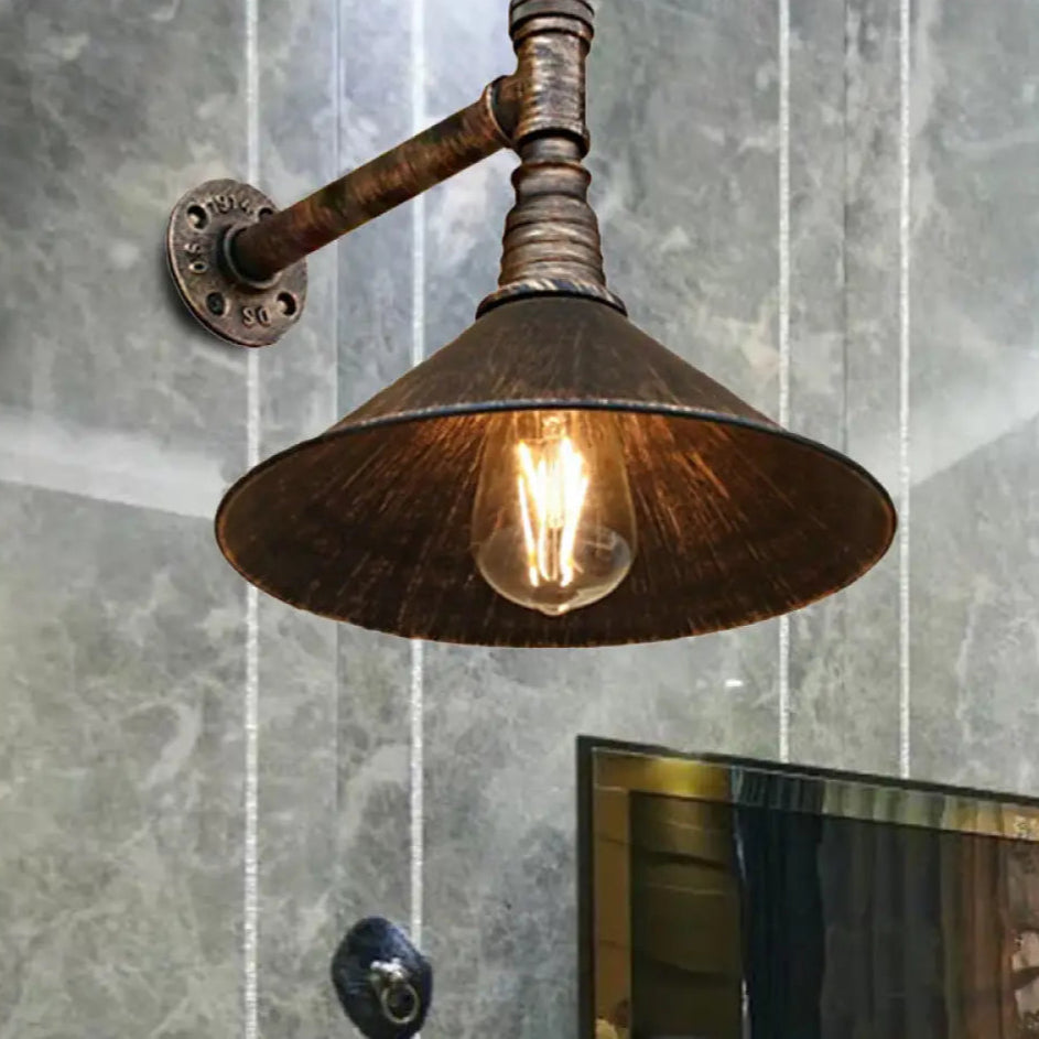 Applique Murale Laiton Antique, Style Industriel