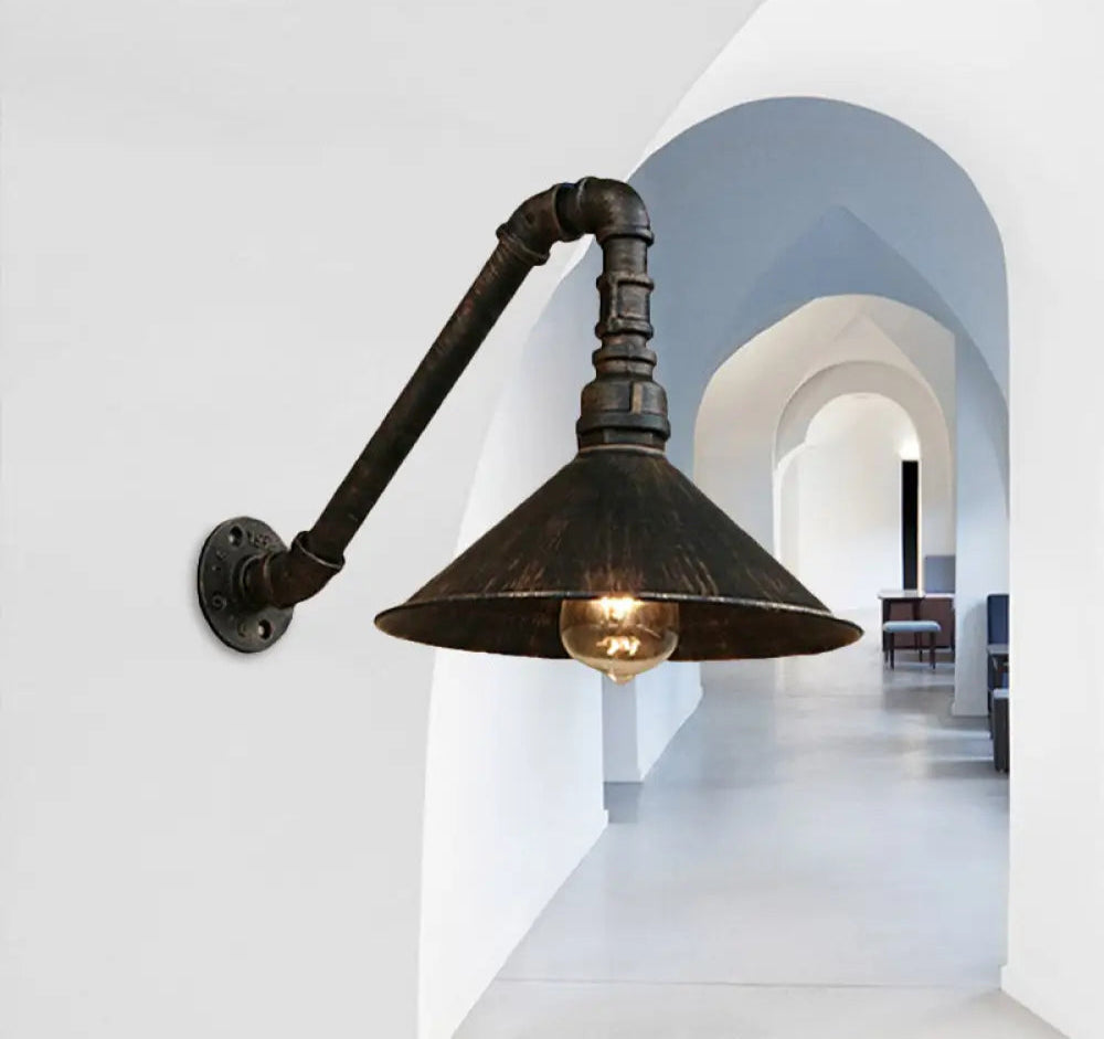 Applique Murale Laiton Antique, Style Industriel