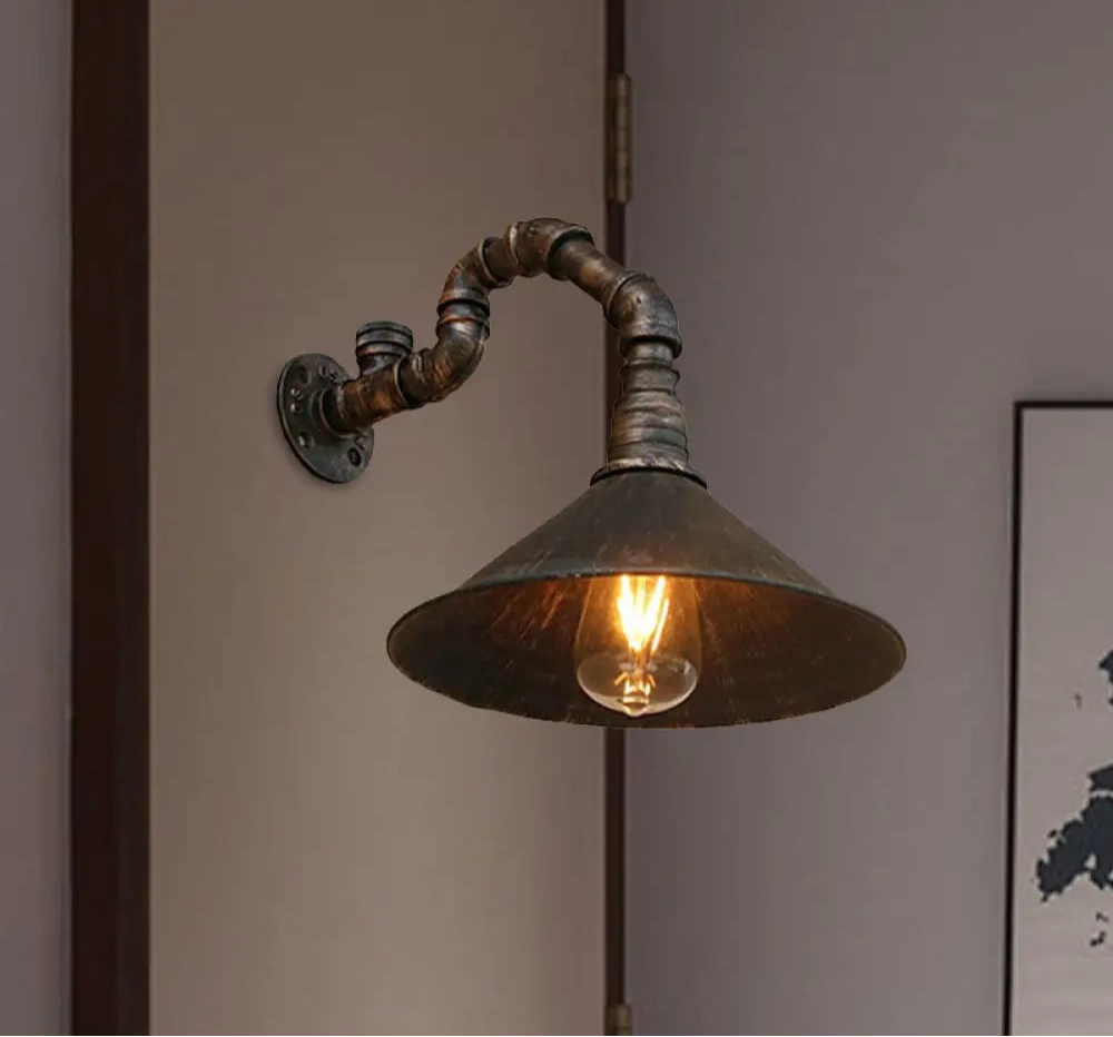 Applique Murale Laiton Antique, Style Industriel