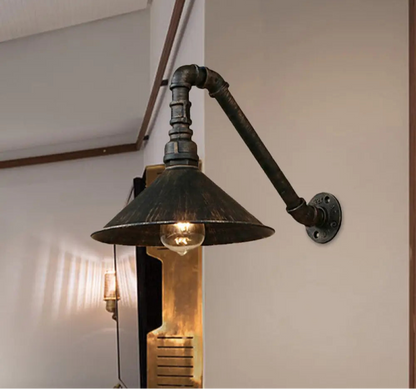 Applique Murale Laiton Antique, Style Industriel