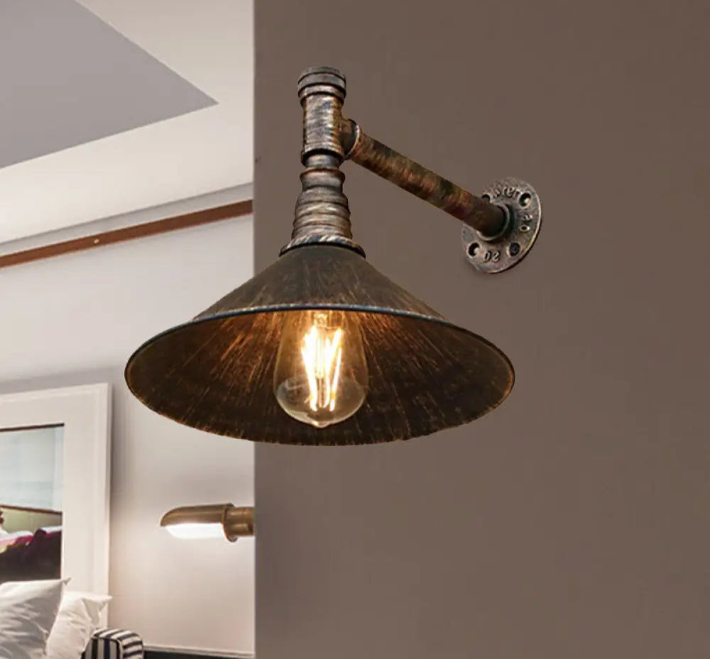 Applique Murale Laiton Antique, Style Industriel