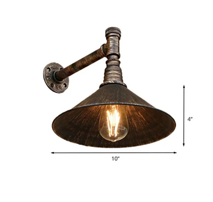 Applique Murale Laiton Antique, Style Industriel