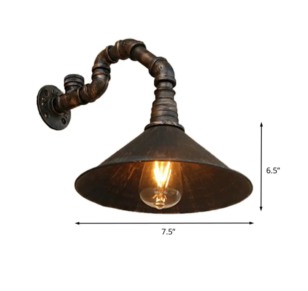 Applique Murale Laiton Antique, Style Industriel