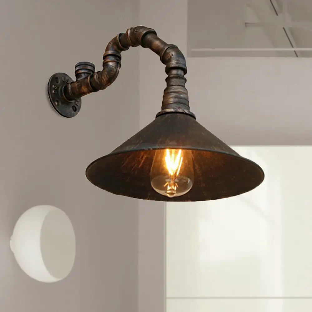 Applique Murale Laiton Antique, Style Industriel