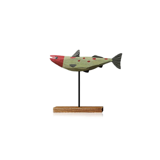 Sculpture Artisanale en Bois – Poisson d’Eau Douce Décoratif