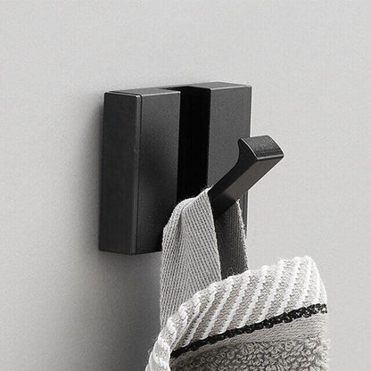 Porte-Serviettes Mural Pliant Aluminium Noir