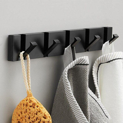 Porte-Serviettes Mural Pliant Aluminium Noir