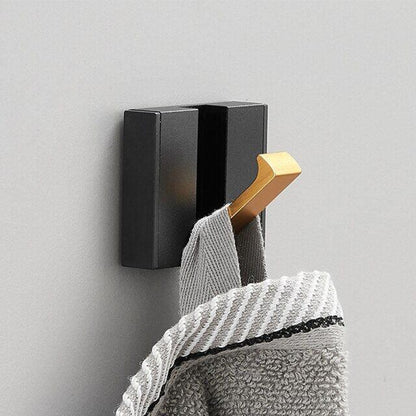 Porte-Serviettes Mural Pliant Aluminium Noir