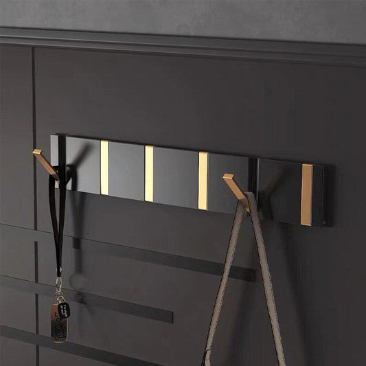 Porte-Serviettes Mural Pliant Aluminium Noir