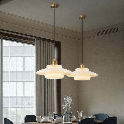 Suspension en Verre Blanc Moderne